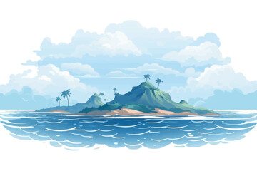 Poster - ocean single island texture vector wallpaper isolated illustration