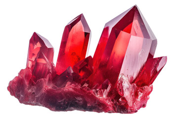 red crystal gemstone isolated on transparent background
