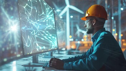 construction engineer engineering on computer 