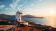 windmill in island,,
Travel concept photo; turkey izmir foca windmill
