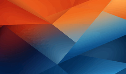 Poster - Blue and orange abstract background, wallpaper vector geometric design