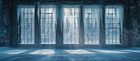 Canvas Print - Icy window backdrop