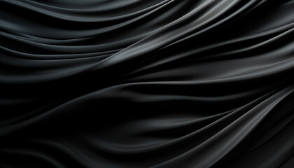 Poster - Smooth satin curtain with rippled wave pattern, elegant and luxurious generated by AI