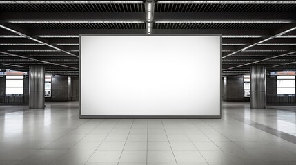 Wall Mural - mockup billboard posters in the airport,Empty advertising billboard at aerodrome, public shopping center mall or business center high big advertisement board space as empty blank white mockup signboar