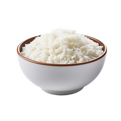 Wall Mural - Bowl of rice isolated on white or transparent background
