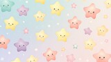 Fototapeta Pokój dzieciecy - cute stars pastel pattern. cartoon star background