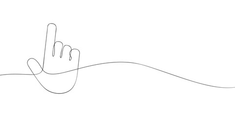 Poster - A single line drawing of a cursor. Continuous line hand cursor icon. One line icon. Vector illustration