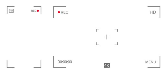 Video camera display. Screen of smartphone camera. Focusing screen. Full HD format