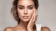 © Orod - Woman with face and skin cream, cream advertising, soft skin, beauty model, hair, eyes look