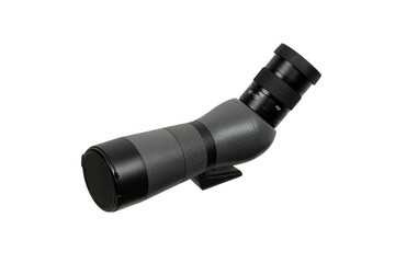 Wall Mural - Modern spyglass. Long-range observation device. Monocular isolate on a white back