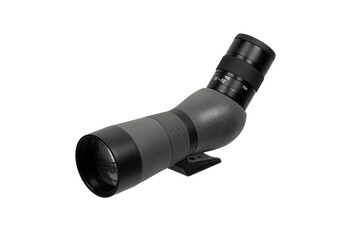 Wall Mural - Modern spyglass. Long-range observation device. Monocular isolate on a white back