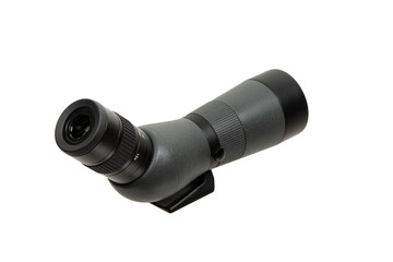 Wall Mural - Modern spyglass. Long-range observation device. Monocular isolate on a white back