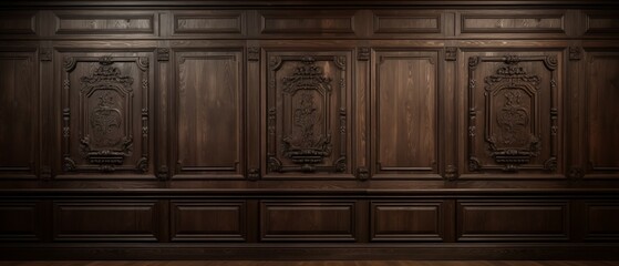 Traditional, Classic or Colonial wood wall paneling background texture. Frame crafted traditional wood paneling.