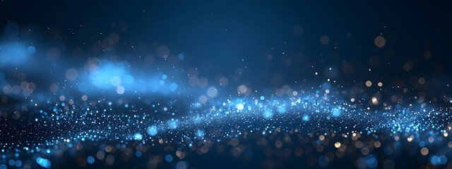 Wall Mural - a dark blue abstract background featuring a glow particle effect. the image includes abstract blue l