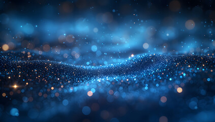Wall Mural - a dark blue abstract background featuring a glow particle effect. the image includes abstract blue l