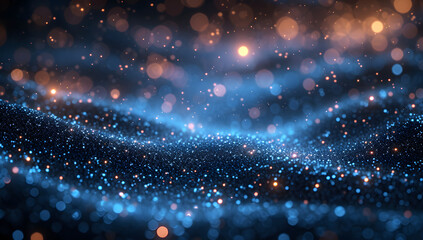 Wall Mural - a dark blue abstract background featuring a glow particle effect. the image includes abstract blue l