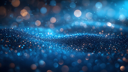 Wall Mural - a dark blue abstract background featuring a glow particle effect. the image includes abstract blue l