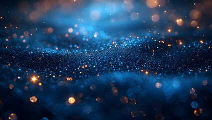 Wall Mural - a dark blue abstract background featuring a glow particle effect. the image includes abstract blue l