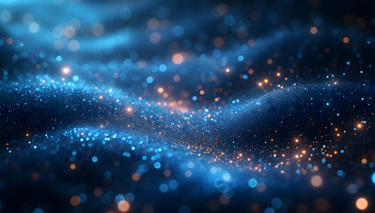 Wall Mural - a dark blue abstract background featuring a glow particle effect. the image includes abstract blue l