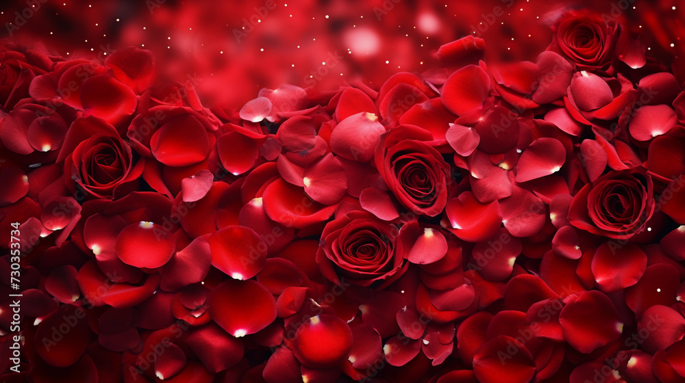 red valentines day roses petals sprinkles confetti for a holiday ...