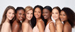 © forma82 - Portrait of beautiful women of different races smiling and happy on light background.