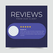 © Graphic Galaxies - Customer review testimonial template for social media post banner and Client feedback square flyer or poster template