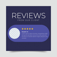 Wall Mural - Customer review testimonial template for social media post banner and Client feedback square flyer or poster template