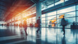 © dekzer_ai - Motion blur at the airport for a website banner.