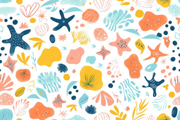 Wall Mural - Summer Seamless Pastel Pattern Design