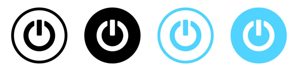 Poster - Power icon On Off Buttons, Energy switch sign, Power Switch Icons, Start power button, turn off symbol, shutdown energy icon