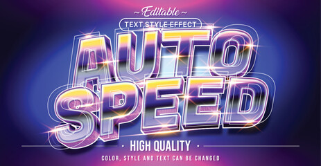 Wall Mural - Editable text style effect - Auto Speed text style theme.