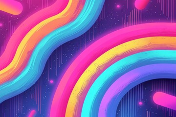 Canvas Print - Neon light glowing energy lightning textured backdrop. Laser line Stripes, dynamic pattern. Motion artistry, curtain of silk. Wave motion blurred background. Wallpaper glowing sticks source of light.