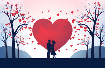 Wall Mural - valentine day greeting card template