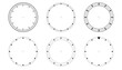 Circles of clock faces for time. Template dial of watch. Blank timer isolated PNG.