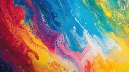 Wall Mural - Vibrant abstract background in rainbow colors creating mesmerizing and eye-catching design for joy and inspiration