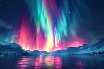 a video of the northern lights, capturing the mesmerizing dance of colors in the night sky. concept 