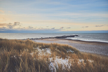 Wall Mural - Danish coast on cold winter day. High quality photo