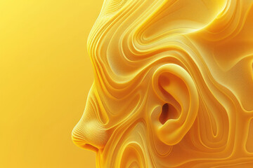 Poster - human ear, with sound waves entering