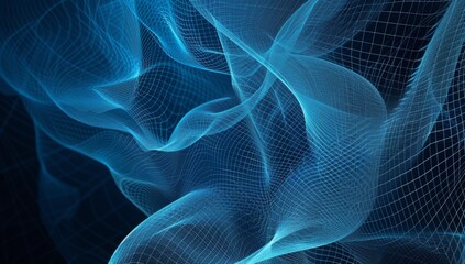 Poster - a blue abstract background with lines in the style of mathematical intricacy Generative AI