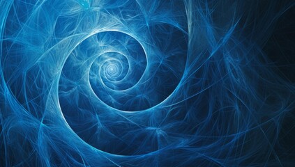 Poster - abstract blue lines in a space background Generative AI