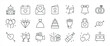 © Abbasy  Kautsar - Wedding minimal thin line icons. Related love, merried, marriage, invitation. Editable stroke. Vector illustration.