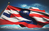Fototapeta Niebo - Taiwan flag. Connected with American.