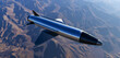 Hypersonic missile. A combat rocket is flying above the clouds. Missile attack, air attack, war, missile strike.	