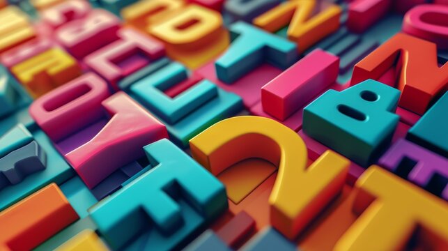 A close up of a colorful array of letters and numbers, AI