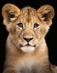 Wall Mural - portrait of a lion cub