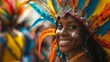 Brazilian carnival colorful and vibrant A portrait of a participant generative ai