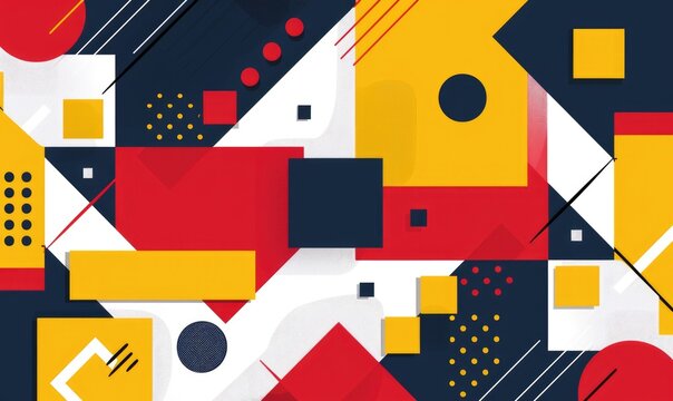 flat background with multiply colored abstract geometry ornament