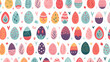 Set of colorful easter eggs on white background. 