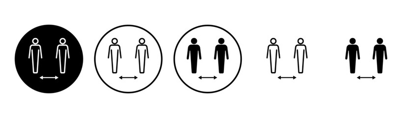 Social distance icon set. social distancing icon. self quarantine sign