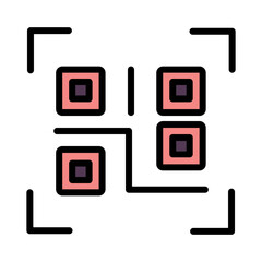 code coding qr filled outline icon